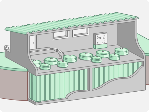 Заглубление очистных сооружений с наземно-подземным техническим этажом
